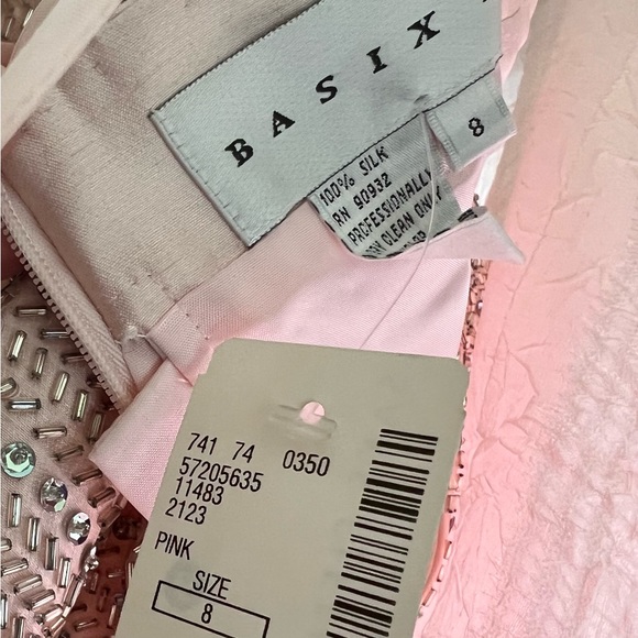 NWT Basix II Santung Silk Light Pink Prom Dress - Picture 4 of 5